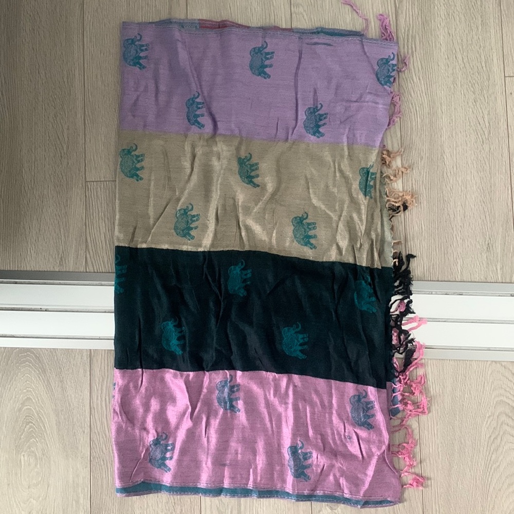 Elephant Silky Scarf from Thailand